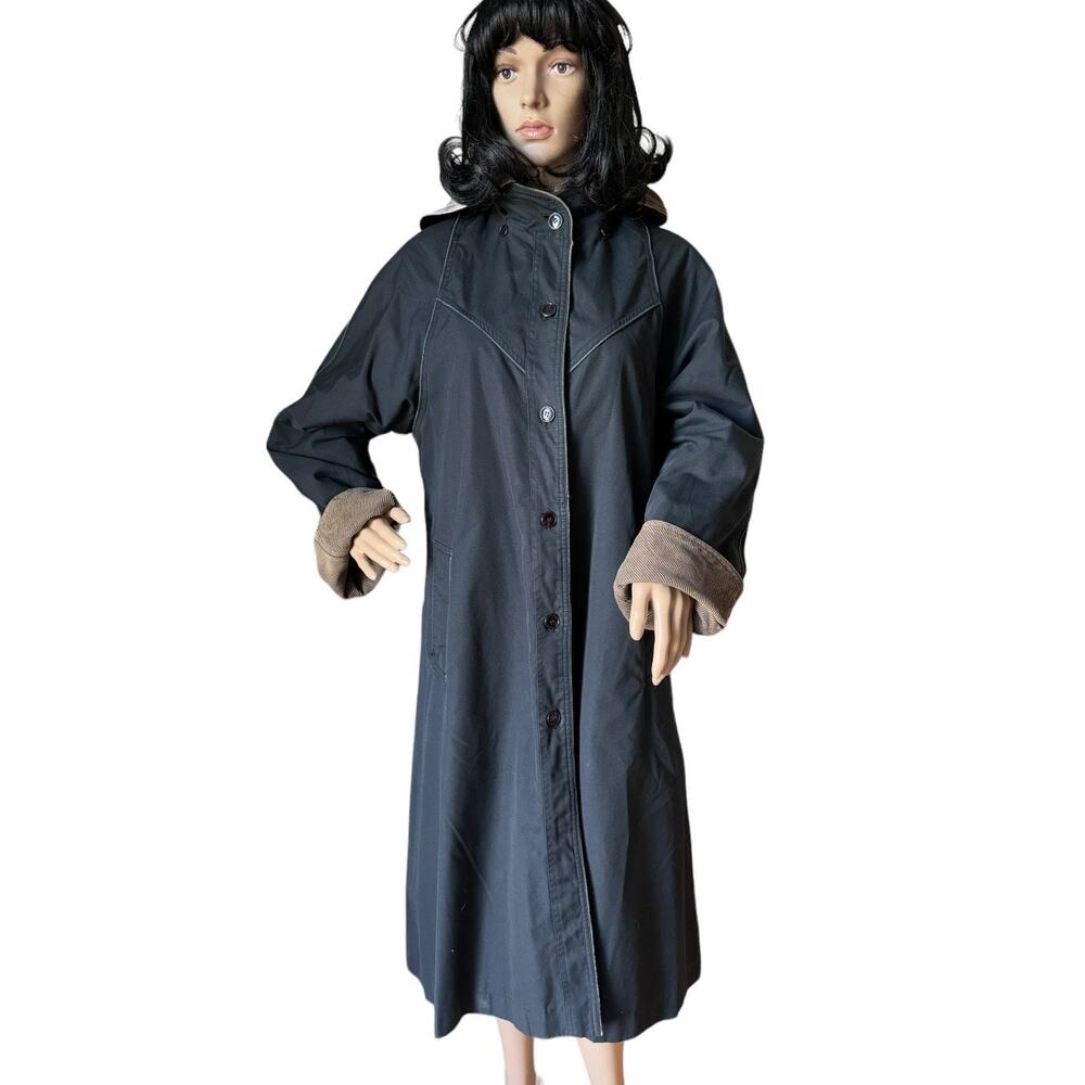 Vintage The Membership Reversable Corduroy brown/ black hooded Coat size large - Picture 16 of 16
